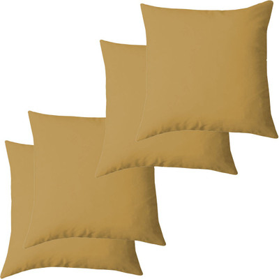 Texlux Microfibre Solid Cushion Pack of 4(Light Pineapple)