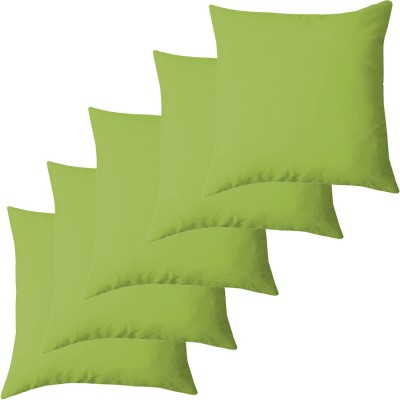 Texlux Microfibre Solid Cushion Pack of 5(Olive Green)