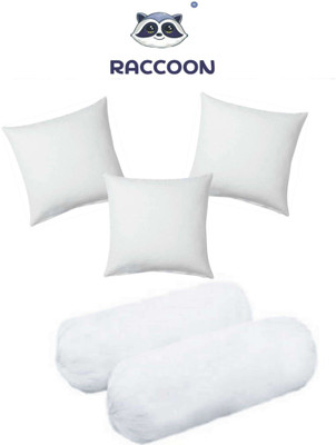 RACCOON Microfibre Solid Bolster Pack of 5(White)