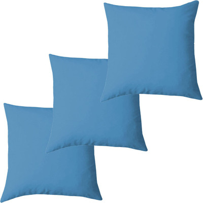 Texlux Microfibre Solid Cushion Pack of 3(Carolina Blue)