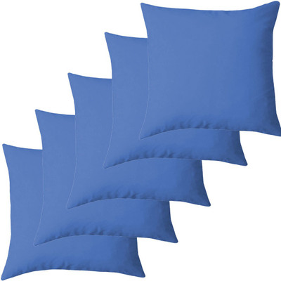Linenovation Microfibre Solid Cushion Pack of 5(Mid Blue)