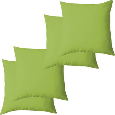 Texlux Microfibre Solid Cushion Pack of 4(Olive Green)