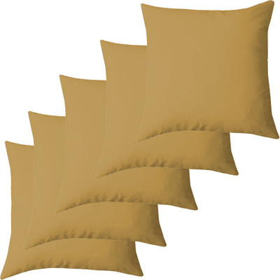 Texlux Microfibre Solid Cushion Pack of 5(Light Pineapple)