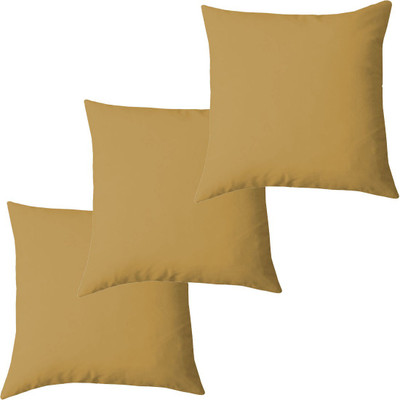 Texlux Microfibre Solid Cushion Pack of 3(Light Pineapple)
