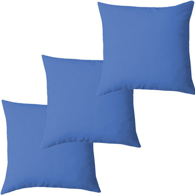 Texlux Microfibre Solid Cushion Pack of 3(Mid Blue)