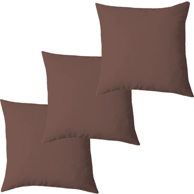 Texlux Microfibre Solid Cushion Pack of 3(Dark Brown)