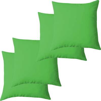 Texlux Microfibre Solid Cushion Pack of 4(Neon Green)