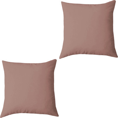 Linenovation Microfibre Solid Cushion Pack of 2(Light Brown)