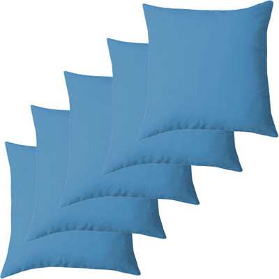 Texlux Microfibre Solid Cushion Pack of 5(Carolina Blue)