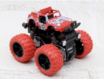 Plus Shine New arrival Mini Car monster truck Multi Color and Multi Print Indoor Games Mini Monster Friction Powered Truck Pull Back Cars Toys, Manual 360 Degree Stunt car Friction Powered Cars Push go Truck for Toddlers Kids, Child, baby Gift Mini Monster Racing Truck Toy Rubber Tires Baby Boys Sup