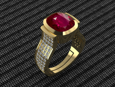 Pranjal Gems Original 12.25 Ratti 11.60 Ct Manik Ruby Gem Stone Ring With Leb Certificate Brass Ruby Ring