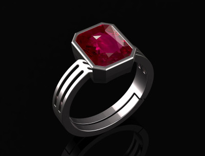 Pranjal Gems Original 8.25 Ratti 7.60 Ct Manik Ruby Gem Stone Ring With Leb Certificate Brass Ruby Ring