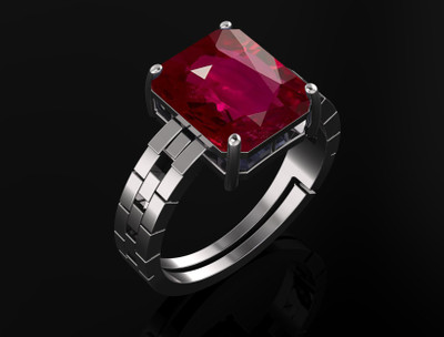 Pranjal Gems Pranjal Gems Original 12.25 Ratti Manik Ruby Gem Stone Ring With Leb Certificate Brass Ruby Ring