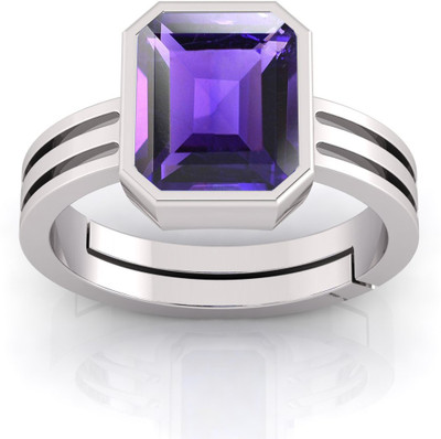 Pranjal Gems Original 14.25 Ratti 13.60 Ct Amethyst Gem Stone Ring With Leb Certificate Brass Amethyst Ring