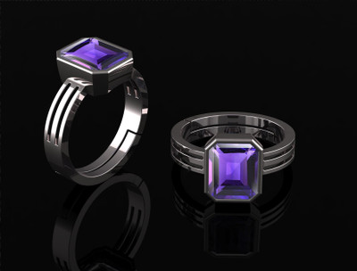 Pranjal Gems Original 12.25 Ratti 11.60 Ct Amethyst Gem Stone Ring With Leb Certificate Brass Amethyst Ring