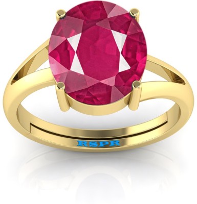 TODANI JEMS 9.25 Ratti Natural Ruby Manik Birthstone/Astrology/Rashi Ratan Adjustable Brass Ruby Ring