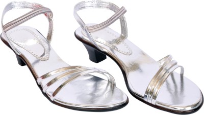 saanvishubh Women Heels(Silver , 7)