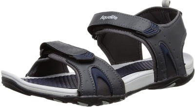 Aqualite Men Flats(Grey, Navy , 8)