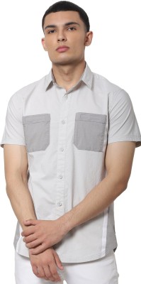 JACK & JONES Men Solid Casual Grey Shirt