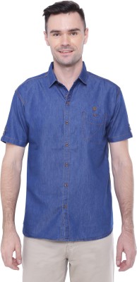 KUONS AVENUE Men Solid Casual Blue Shirt