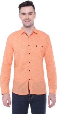 KUONS AVENUE Men Solid Casual Orange Shirt