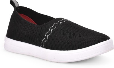 Aqualite Slip On Sneakers For Women(Black, White)