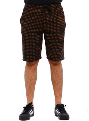 Ranu Checkered Men Brown, Black Regular Shorts