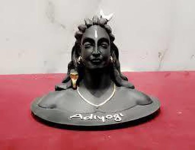 AshiEnterprises Adiyogi Decorative Showpiece  -  3 cm(Polyresin, Black)