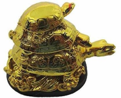 Love2Buy Vastu Feng Shui Three Tiered Tortoises Decorative Showpiece  -  8 cm(Polyresin, Gold)