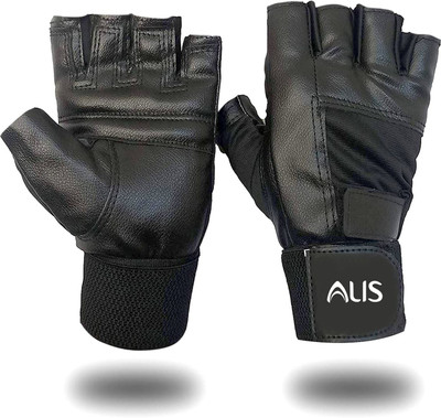 alis Unisex Premier Designed Gym Gloves for Workout, Strength Training & Exercise Gym & Fitness Gloves(Black)