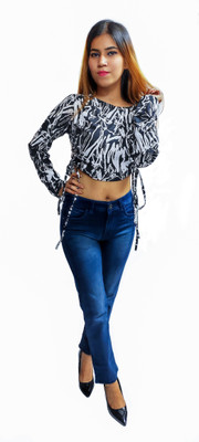 Pyramid Fashions Casual Printed Women White, Black Top