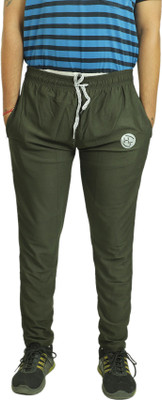 HT Solid Men Dark Green Track Pants