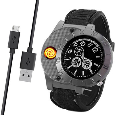 FITUP Premium Quality Quartz Movement Dial And USB Rechargeable Watch Lighter For Men & Boys | Beautiful Gifting Purpose For Watch And Cigarette / Lighters Users | 150 Times Heating Coil Star After Full battery Charged | No Gas And No Fuel | Easy To Carry Anywhere Hand Wrist Watch Cum Metal Body Cig FITUP Premium Quality Quartz Movement Dial And USB Rechargeable Watch Lighter For Men & Boys | Beautiful Gifting Purpose For Watch And Cigarette / Lighters Users | 150 Times Heating Coil Star After Full battery Charged | No Gas And No Fuel | Easy To Carry Anywhere Hand Wrist Watch Cum Metal Body Cig