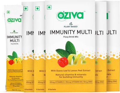 OZiva Immunity Multivitamins Fizzy Drink to Strengthen Immunity(Pack of 5, 30 sachets)(5 x 24 g)