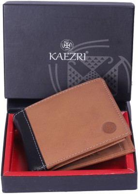 KAEZRI Men Black Genuine Leather Wallet(6 Card Slots)