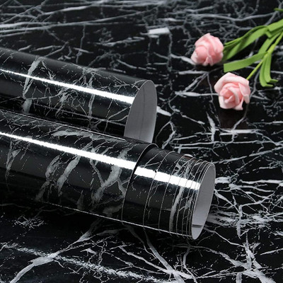 IKK TRADERS 200 cm Marble Aluminum Foil Kitchen Stickers Self Adhesive Sticker(Pack of 1)