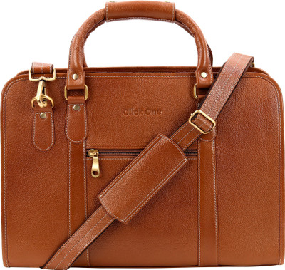 Click One CLICKONE-FRONT-ZIP-TAN-1 Messenger Bag(Tan, 20 L)