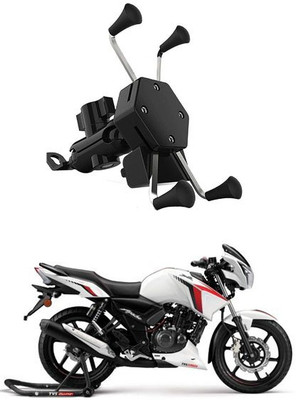 RKPSP Premium Bike Mobile X-Grip Holder With Charger For Tvs-Apache-Rtr-160 Bike Mobile Holder(Black)