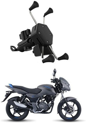 RKPSP Waterproof & Premium Bike Mobile X-Grip Holder With Charger For Bajaj-Pulsar-125 Bike Mobile Holder(Black)