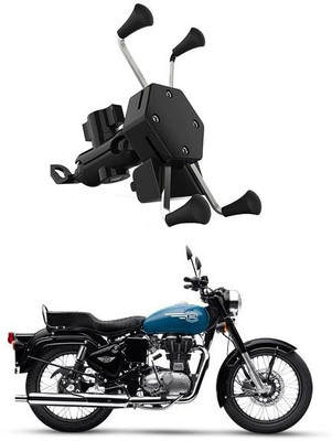 RKPSP Premium Bike Mobile X-Grip Holder With Charger For Royal-Enfield-Bullet-350 Bike Mobile Holder(Black)