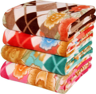 Nivasam Printed Single Fleece Blanket for  Mild Winter(Polyester, Multicolor)