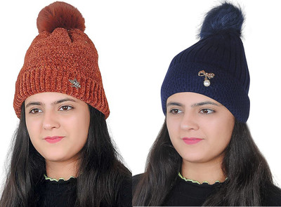Mahi Fashion Printed Beanie Cap(Pack of 2)