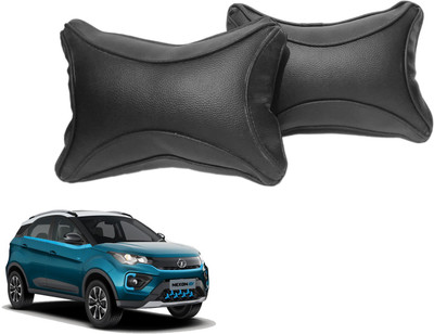 ABS AUTO TREND Black Leatherite Car Pillow Cushion for Tata(Rectangular, Pack of 2)
