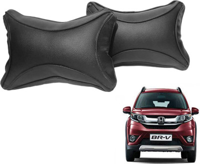 ABS AUTO TREND Black Leatherite Car Pillow Cushion for Honda(Rectangular, Pack of 2)