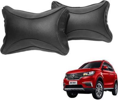 ABS AUTO TREND Black Leatherite Car Pillow Cushion for MG(Rectangular, Pack of 2)