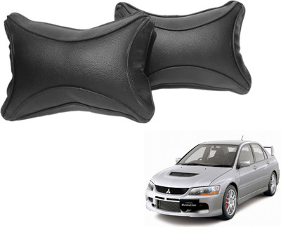 ABS AUTO TREND Black Leatherite Car Pillow Cushion for Mitsubishi(Rectangular, Pack of 2)