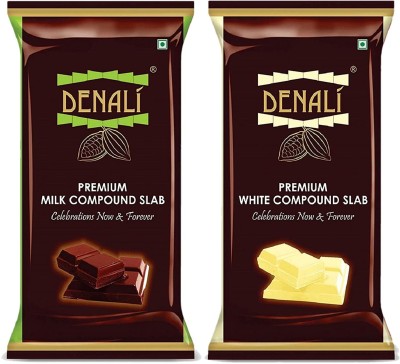 Denali Premium Milk & White Compound Slab Bars(2 x 400 g)