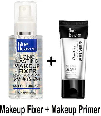 BLUE HEAVEN Makeup Fixer (Long Lasting) 60ml & Makeup Base Primer 18g(2 Items in the set)
