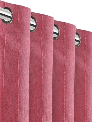 Saral Home 214 cm (7 ft) Cotton Blackout Door Curtain (Pack Of 2)(Solid, Pink)