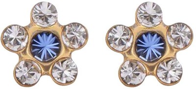 STUDEX Daisy April Crystal- September Sapphire 24K Pure Gold Plated Steel Stud Earring